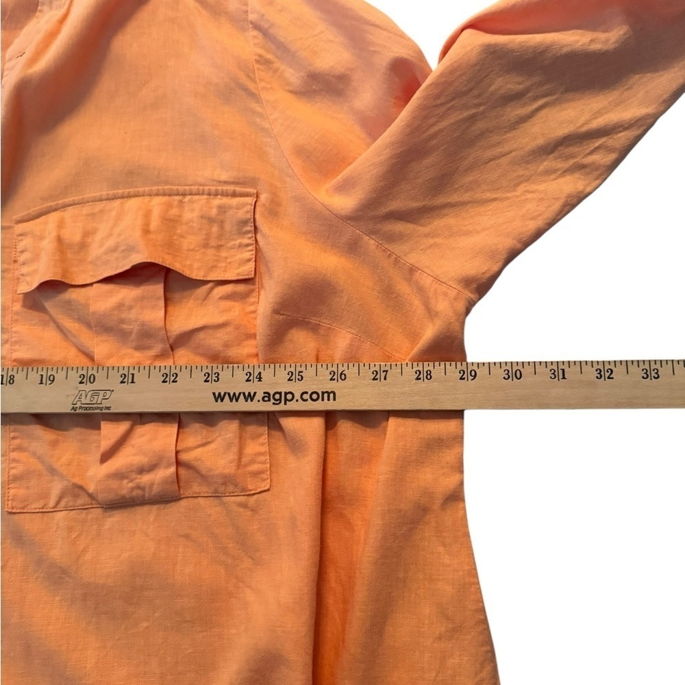 Addition Elle Linen Blend Tunic Top 4X Peach Coral J21 - Picture 4 of 8